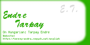 endre tarpay business card